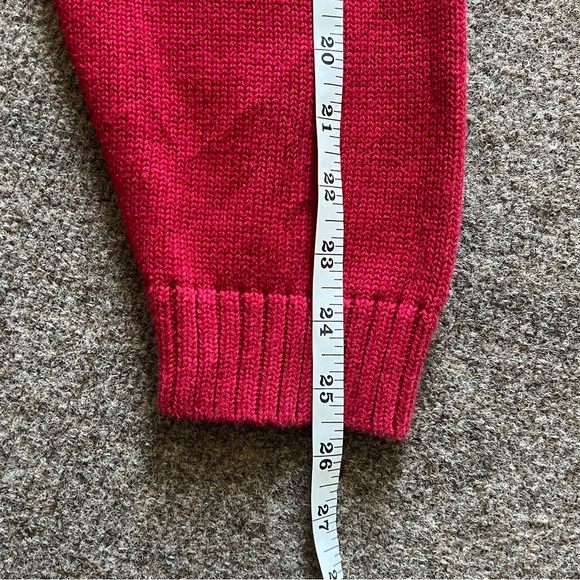 Vintage LL Bean Red V Neck Pullover Sweater Mens Size XL 100% Cotton Long Sleeve - Picture 10 of 12